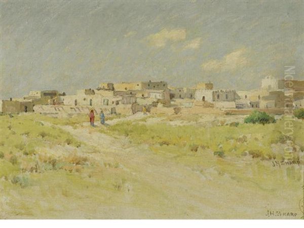 Pueblo Of Laguna, New Mexico Oil Painting by Joseph Henry Sharp