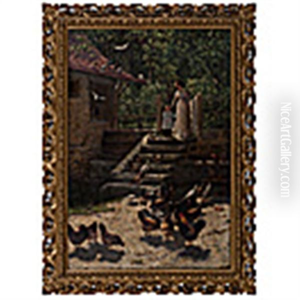 Countryside Scene Oil Painting by Joseph Henry Sharp