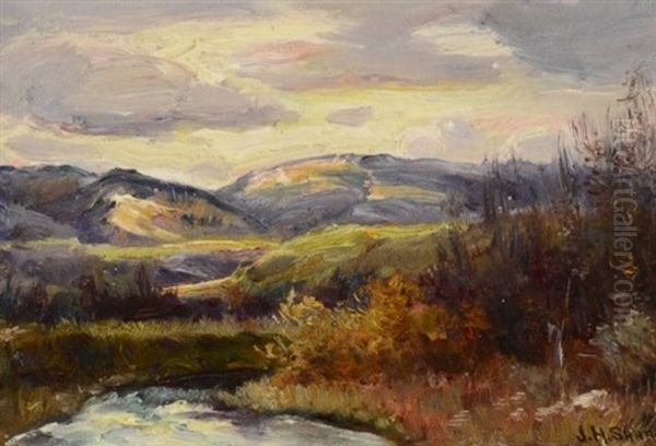 Montana Landscape Oil Painting by Joseph Henry Sharp
