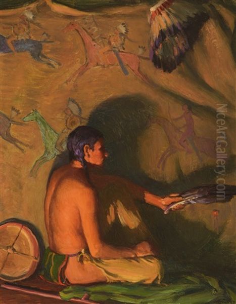 Hunting Son In Teepee Oil Painting by Joseph Henry Sharp