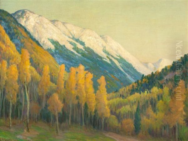 Twilight At Twinings (mt. Wheeler, New Mexico) Oil Painting by Joseph Henry Sharp