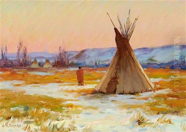 Encampment On The Yellowstone Oil Painting by Joseph Henry Sharp