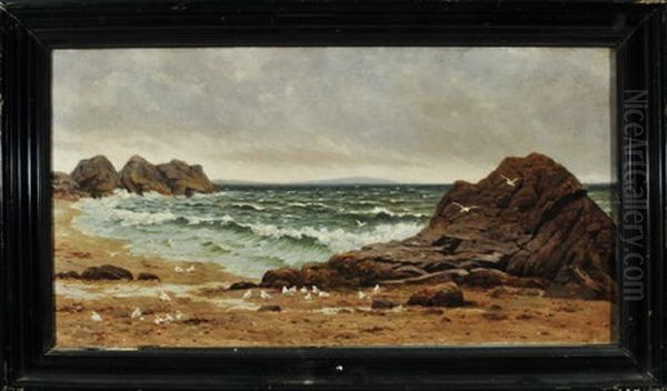 Kustenlandschaft Mit Felsen Und Mowen Bei Aufkommendem Unwetter Oil Painting by Joseph Henry Sharp
