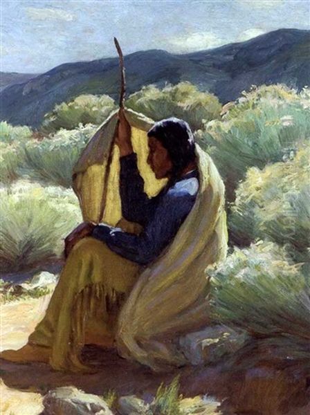 Chief White Weasel Oil Painting by Joseph Henry Sharp