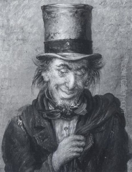 Man In A Top Hat Oil Painting by Joseph Henry Sharp