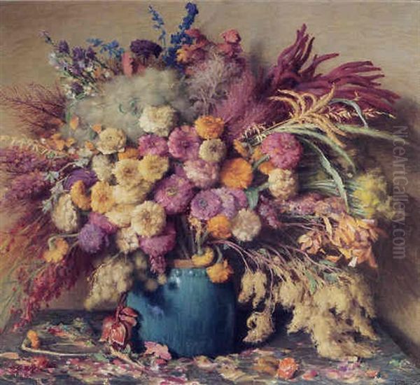 A Grand Bouquet Oil Painting by Joseph Henry Sharp