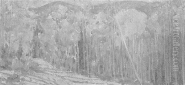 Aspens Oil Painting by Joseph Henry Sharp