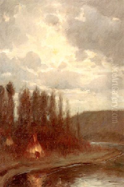 Camp On The Big Horn Oil Painting by Joseph Henry Sharp