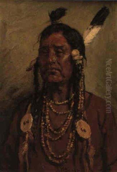 Portrait Of Ch'ri Elkhorn Oil Painting by Joseph Henry Sharp