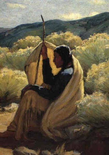Chief White Weasel Oil Painting by Joseph Henry Sharp