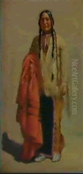 Portrait Of An Indian, Taos Oil Painting by Joseph Henry Sharp