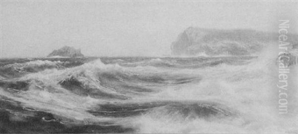 A Coastal Landscape Oil Painting by Walter Shaw