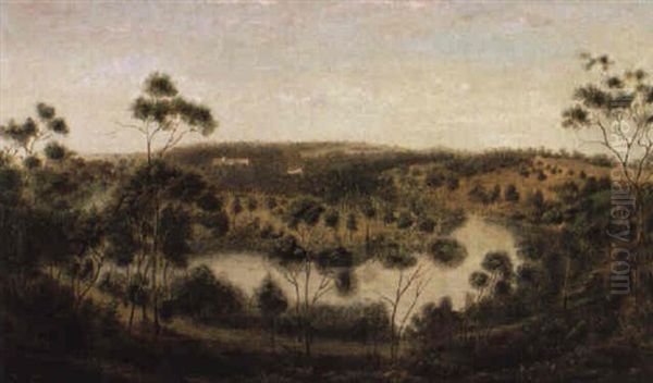 The Yarra Bend From Studley Park Oil Painting by William Short Sr.