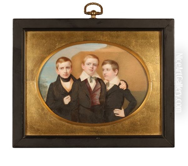 Portrait John E. Shepard And Brothers Oil Painting by Henry Colton Shumway