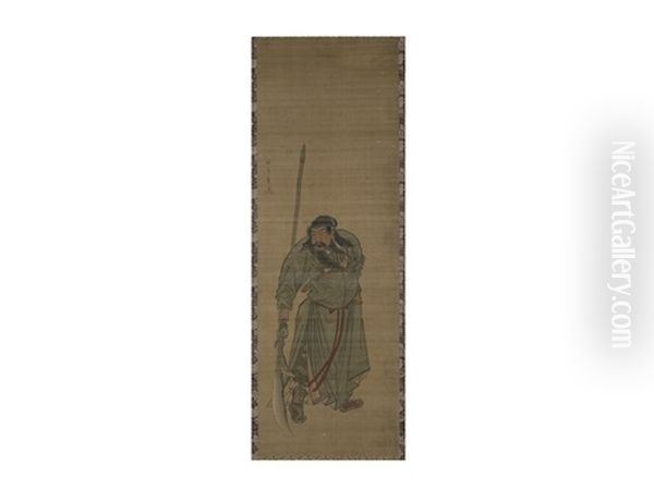 Figure Of Kanwu Oil Painting by Katsukawa Shunsho