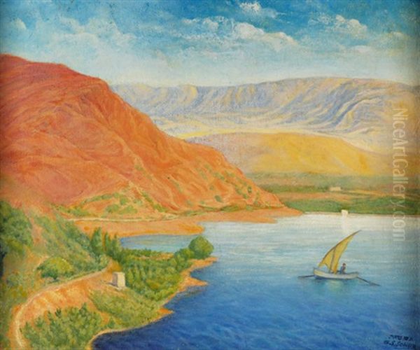 Sea Of Galilee Oil Painting by Aharon Shaul Shur