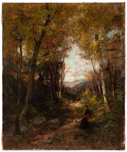Landscape With Figure Oil Painting by Roswell Morse Shurtleff