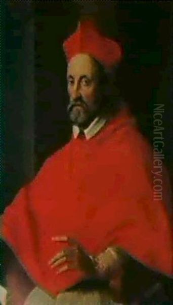 Ritratto Di Cardinale Oil Painting by Girolamo Sicciolante Da Sermoneta