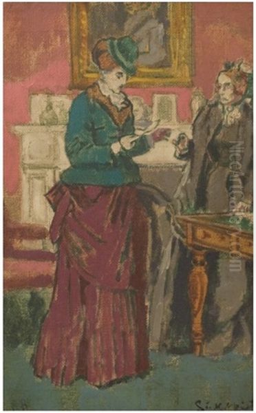 Rue Ouicangrogne, Dieppe Oil Painting by Walter Richard Sickert