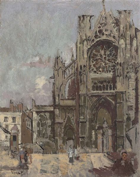 The Facade Of St. Jacques, Dieppe Oil Painting by Walter Richard Sickert