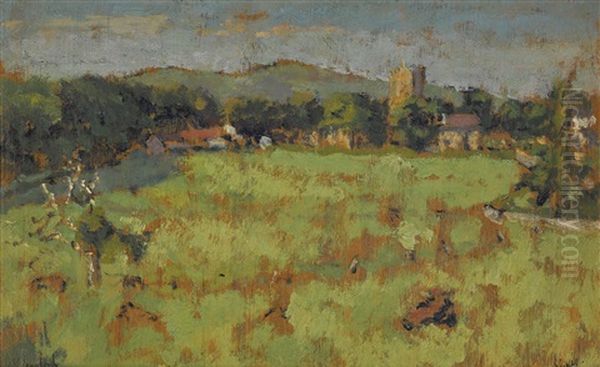 Chagford Across The Fields Oil Painting by Walter Richard Sickert