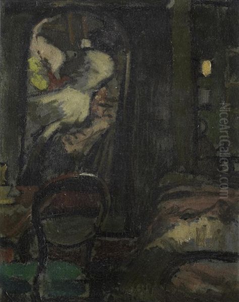 The Looking Glass, Fitzroy Street Oil Painting by Walter Richard Sickert