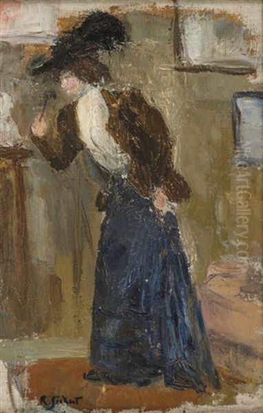 Elegante Visitant Une Galerie Oil Painting by Walter Richard Sickert