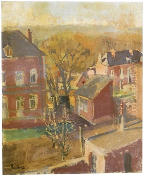 Village Scene Oil Painting by Walter Richard Sickert