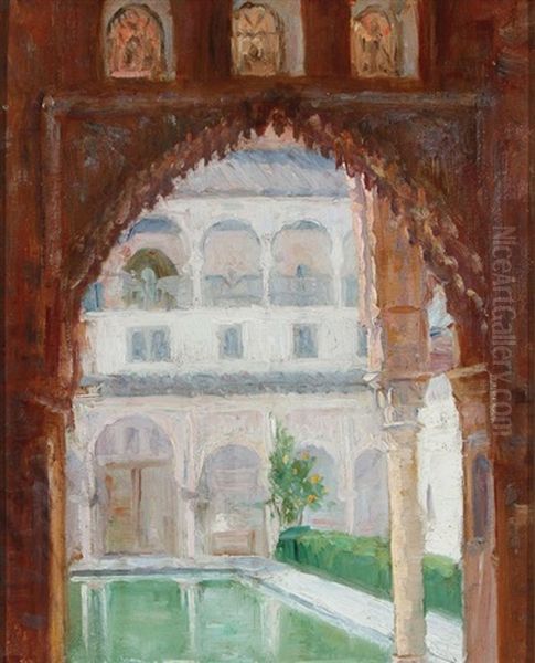 Venetian Courtyard Oil Painting by Walter Richard Sickert