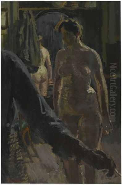 The Studio: The Painting Of A Nude Oil Painting by Walter Richard Sickert
