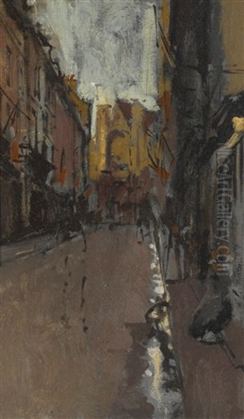 La Rue St Jacques, Dieppe Oil Painting by Walter Richard Sickert