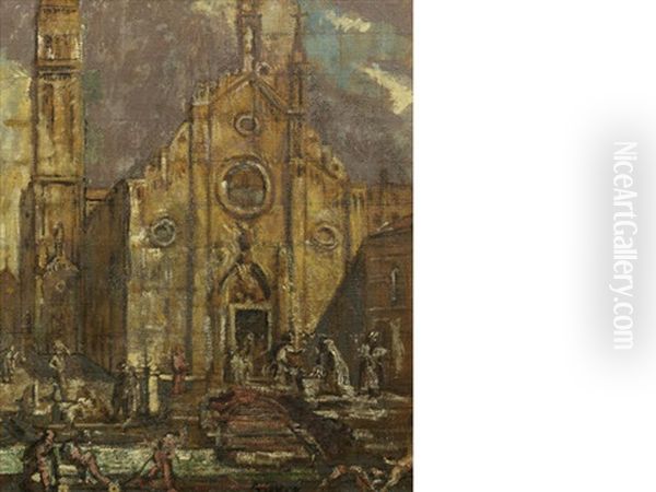 Outside The Frari, Venice Oil Painting by Walter Richard Sickert