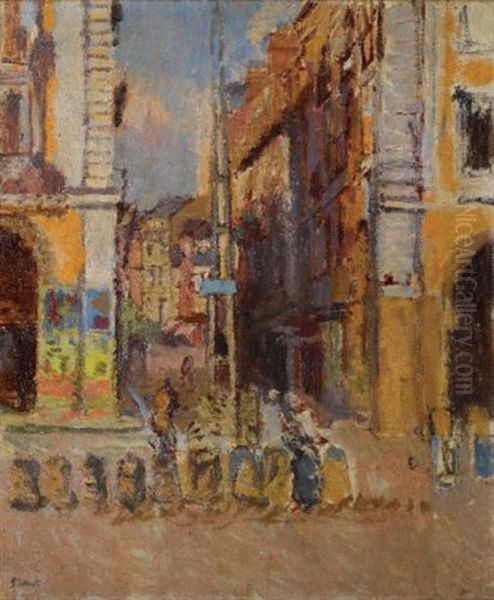 Les Arcades, Dieppe (study For The Elephant Poster) Oil Painting by Walter Richard Sickert
