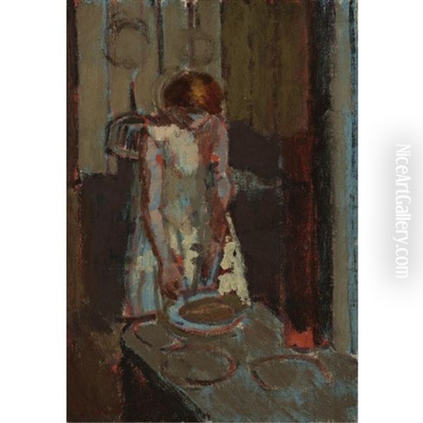A French Kitchen Oil Painting by Walter Richard Sickert