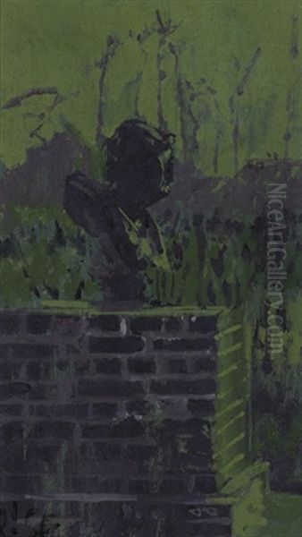 Bust Of Nero, The Artist's Garden, Neuville Oil Painting by Walter Richard Sickert