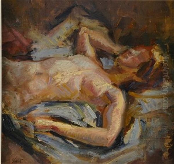 Reclining Nude Oil Painting by Walter Richard Sickert