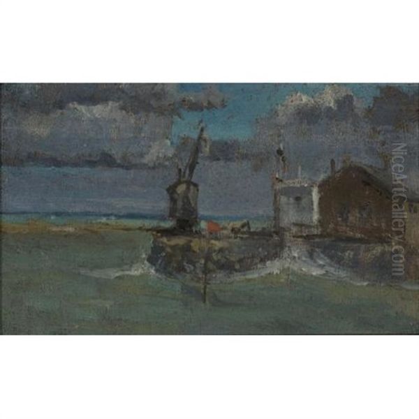 A Jetty Oil Painting by Walter Richard Sickert
