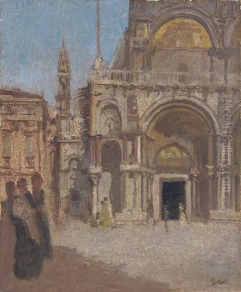 St. Mark's Facade, Venice Oil Painting by Walter Richard Sickert