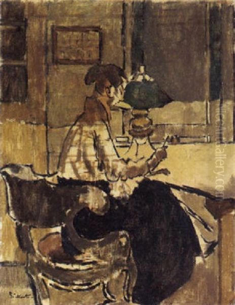 Christine Drummond Sickert, Nee Angus, Buys A Gendarmerie Oil Painting by Walter Richard Sickert