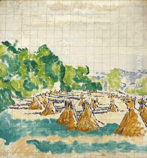 Cornfield Oil Painting by Walter Richard Sickert