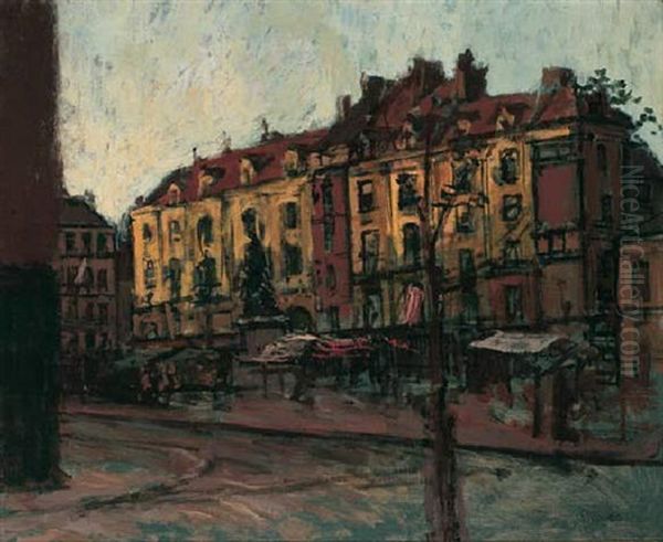 La Place Nationale With Le Grand Duquesne, Dieppe Oil Painting by Walter Richard Sickert