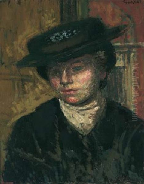 Girl In A Sailor Hat: The New Home Oil Painting by Walter Richard Sickert