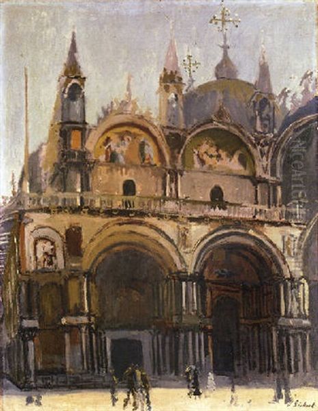 The Facade Of St. Mark's, Venice Oil Painting by Walter Richard Sickert