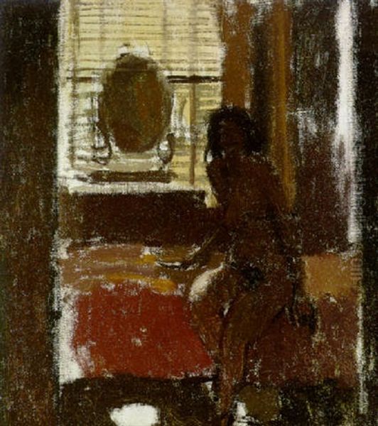 Mornington Crescent Nude, Contrejour Oil Painting by Walter Richard Sickert