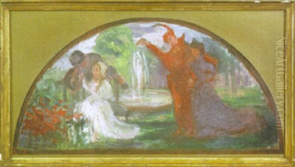 Mephistopheles In A Garden With Figures Oil Painting by Walter Richard Sickert
