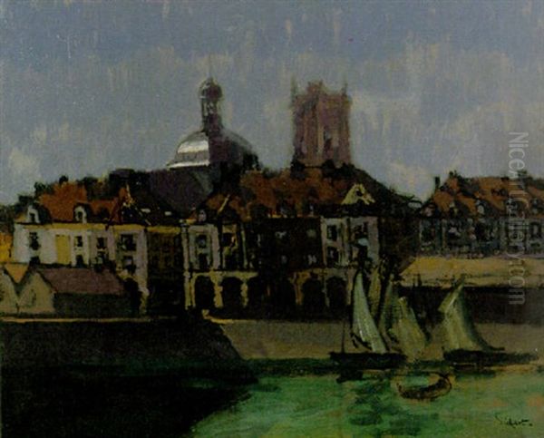 Les Arcades Et La Darse, Dieppe Oil Painting by Walter Richard Sickert