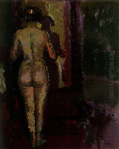 Nude At Mirror (sally) Oil Painting by Walter Richard Sickert