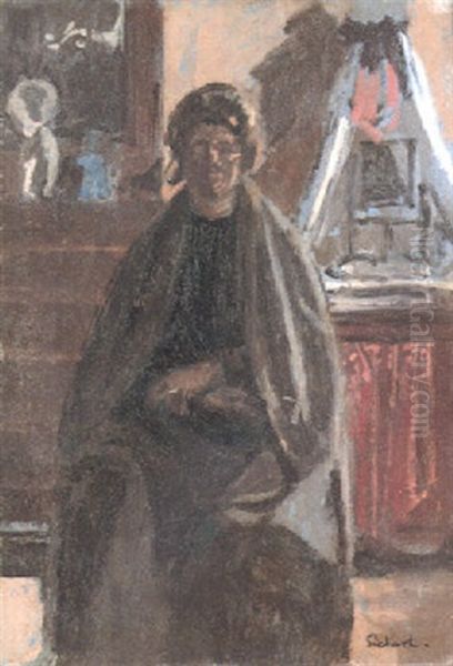 Seated Venetian Woman: Carolina Dell'aqua (dona In Casa) Oil Painting by Walter Richard Sickert