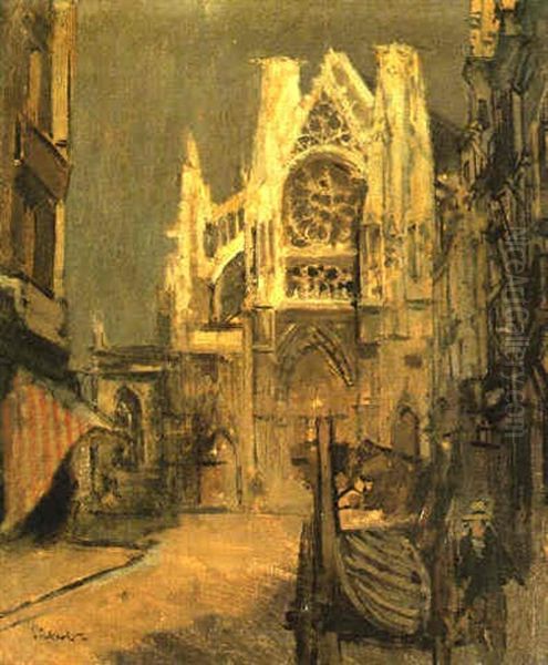 St. Jacques Facade, Dieppe Oil Painting by Walter Richard Sickert