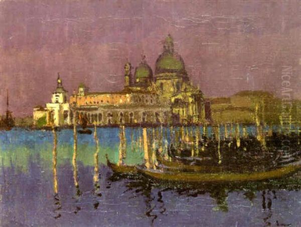 Nocturne, The Dogana And Santa Maria Della Salute Oil Painting by Walter Richard Sickert